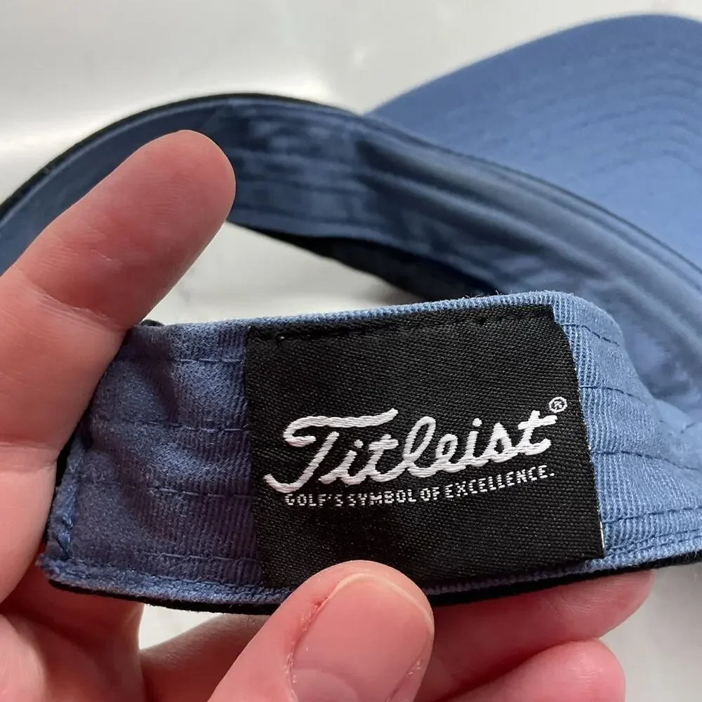 Titleist Pro V1 Visor Puff Embroidery Black Denim Blue